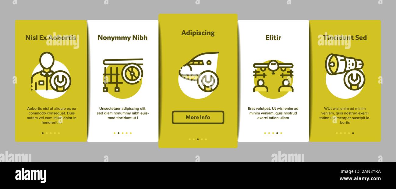 Aircraft Repair Tool Onboarding Elements Icons Set Vector Stock Vector ...