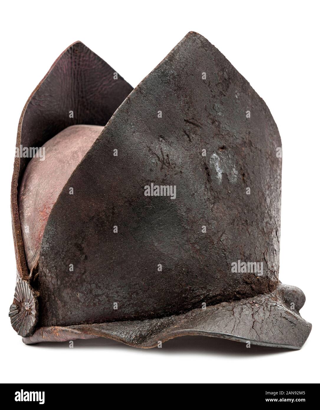 A British military 'Other Rank's' leather fatigue cap of the late 18th Century Stock Photo