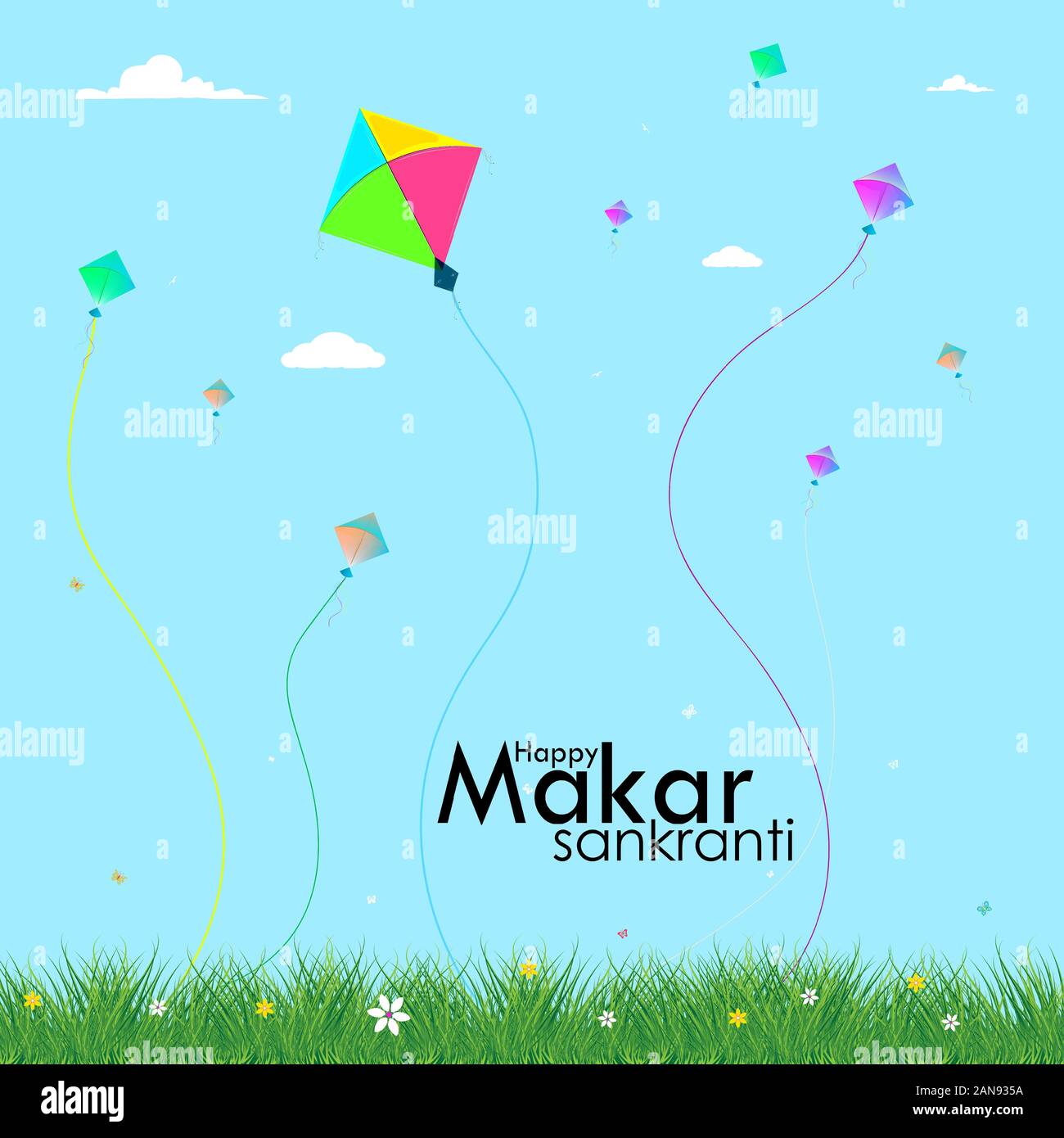 illustration of Happy Makar Sankranti festival Stock Vector