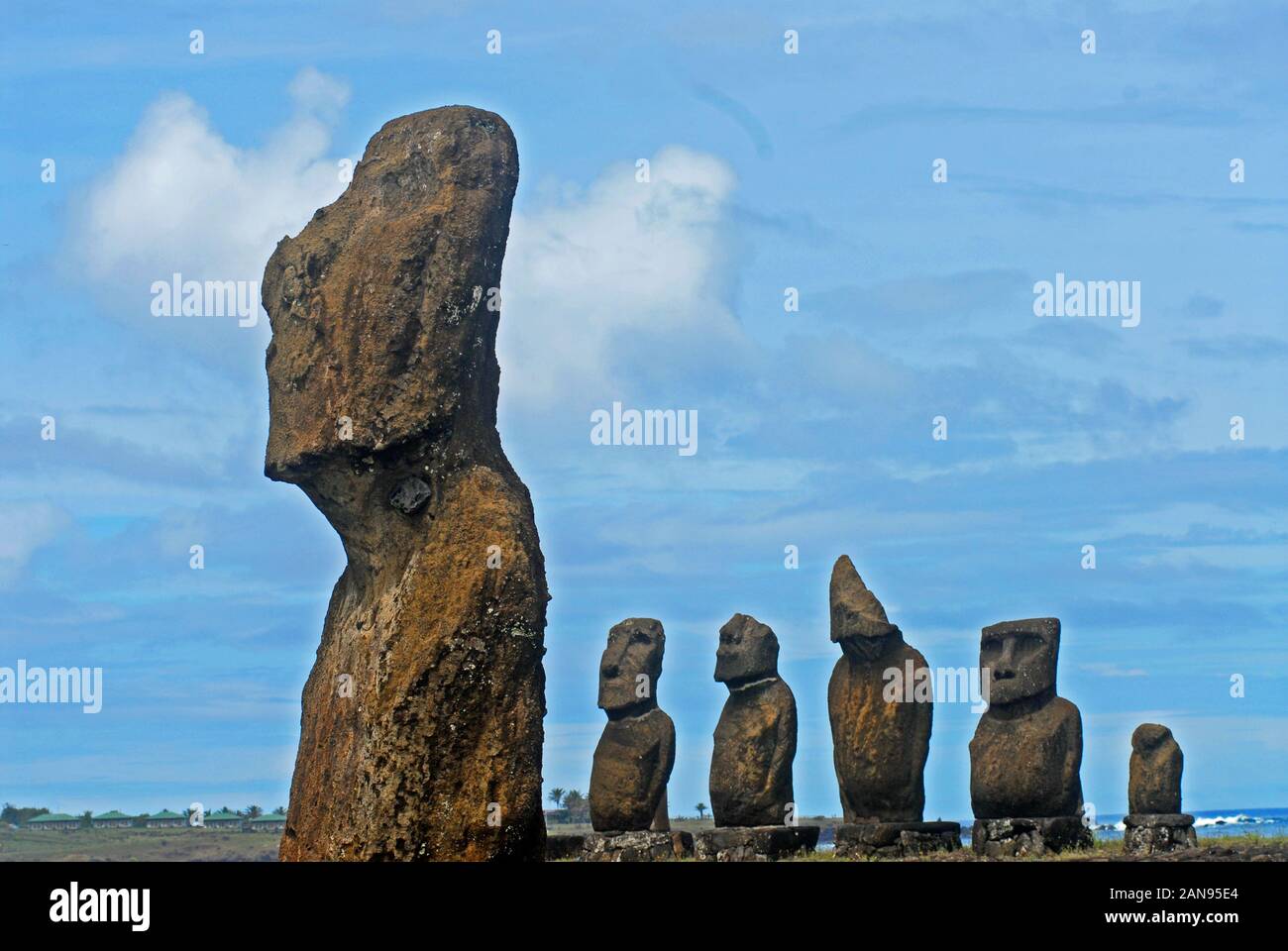 Moais statues, Easter island, Chile Stock Photo