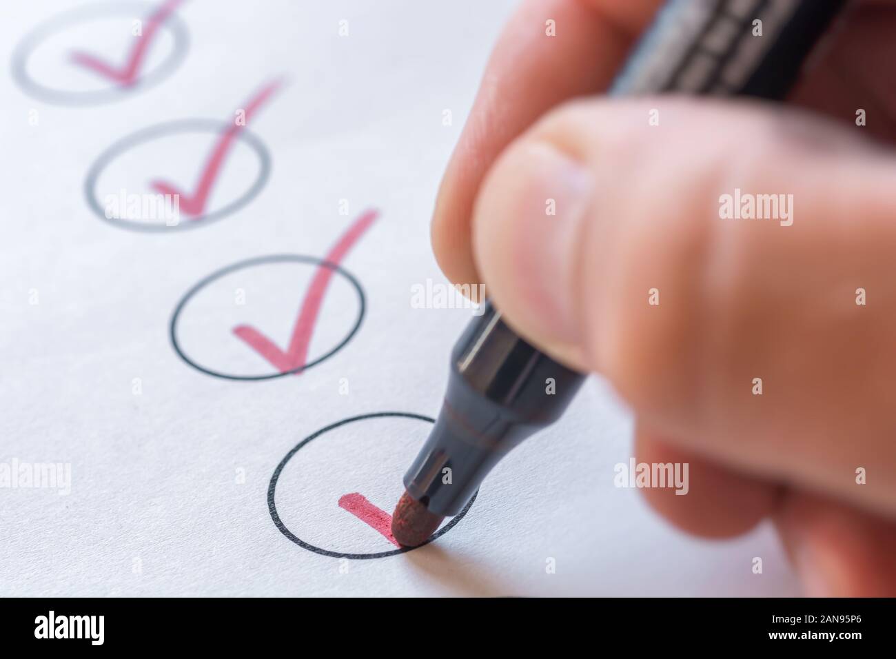 Checking Completed Tasks On A List Stock Photo Alamy