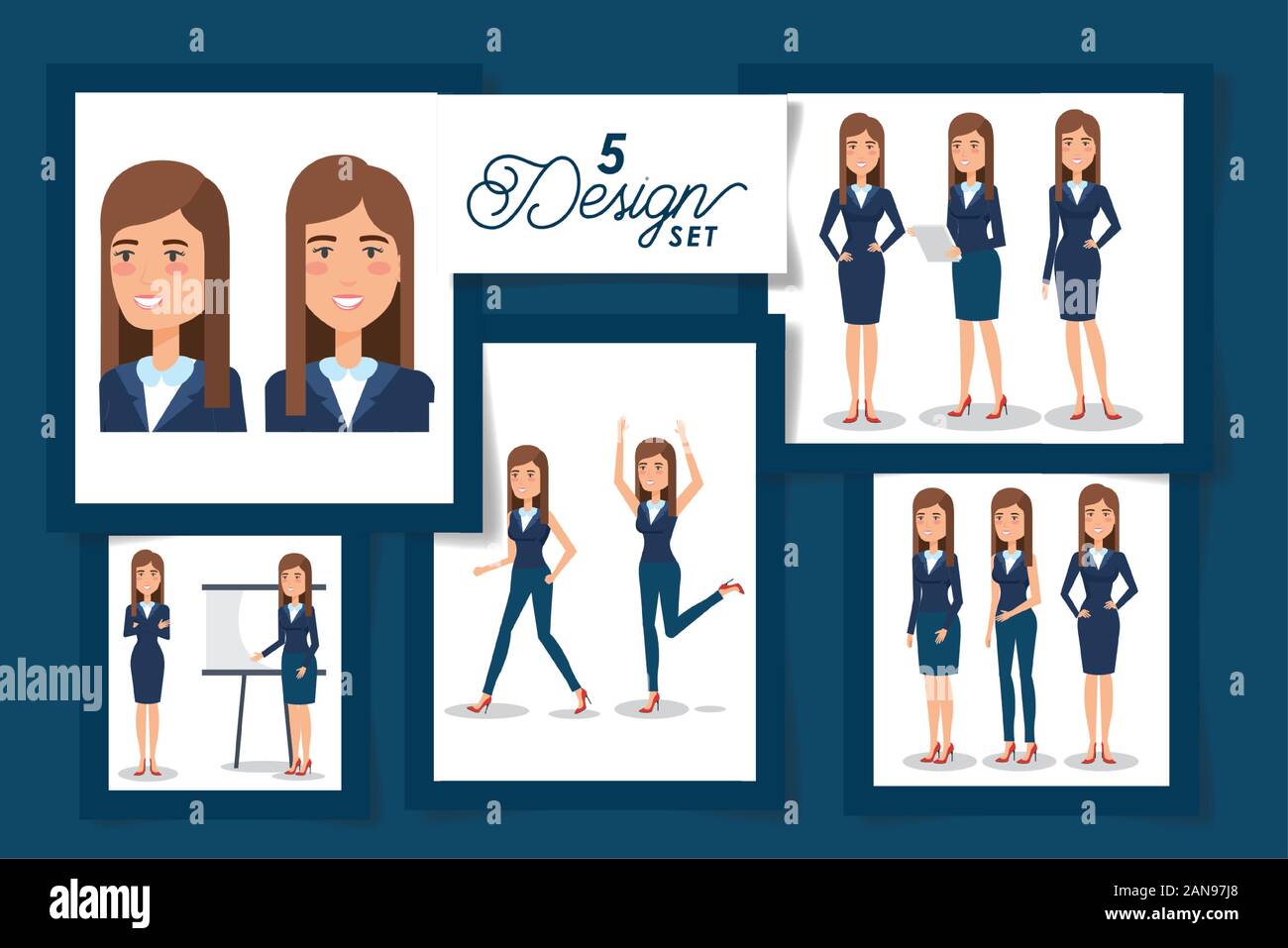 Five designs of corporate businesswomen Stock Vector Image & Art - Alamy