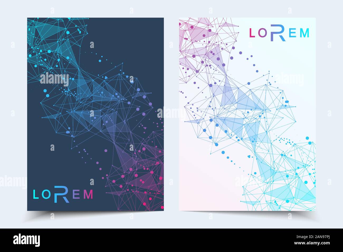 Scientific brochure design template. Vector flyer layout, Molecular