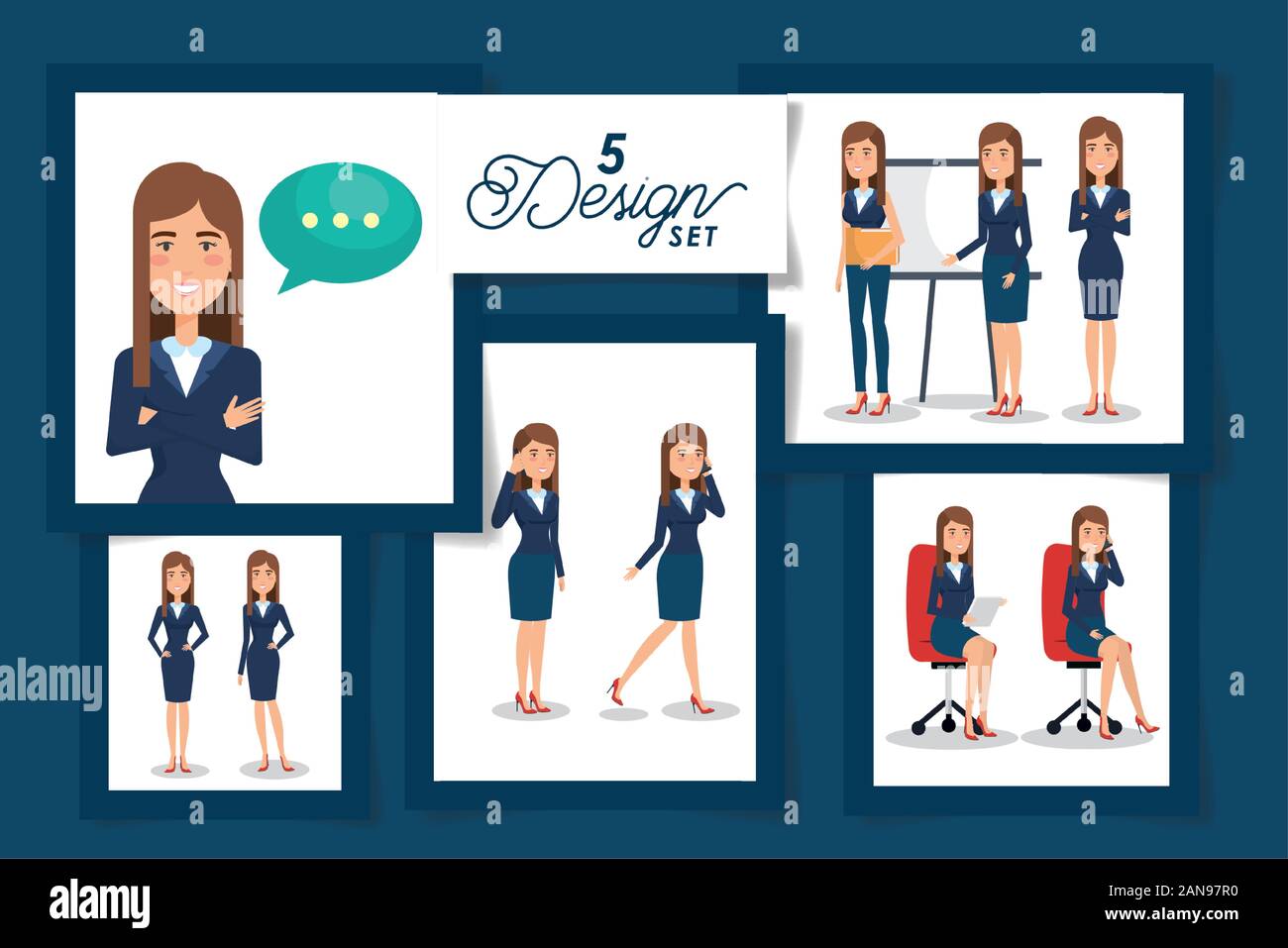 Five designs of corporate businesswomen Stock Vector Image & Art - Alamy