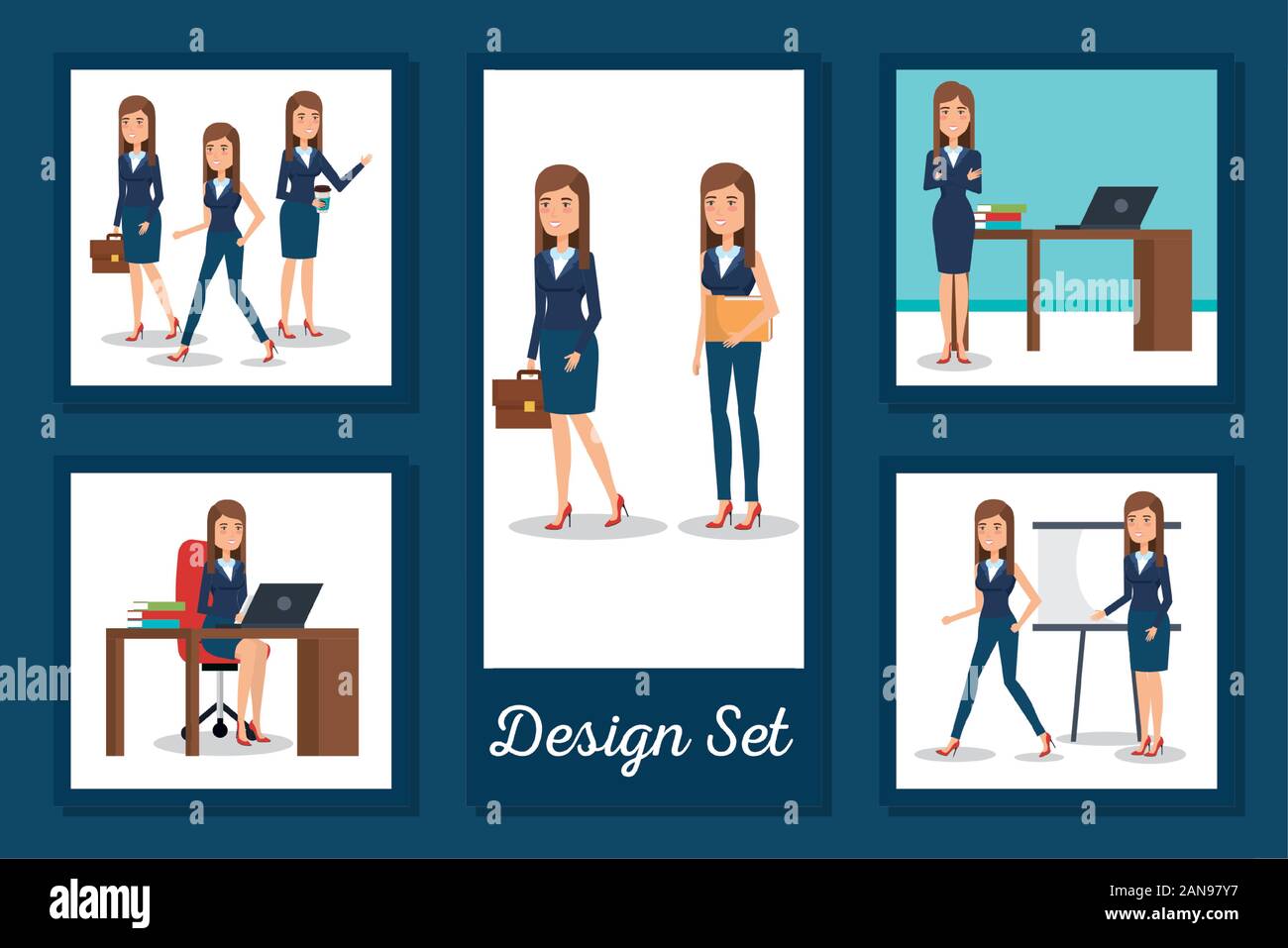 Corporate businesswomen set vector design Stock Vector Image & Art - Alamy
