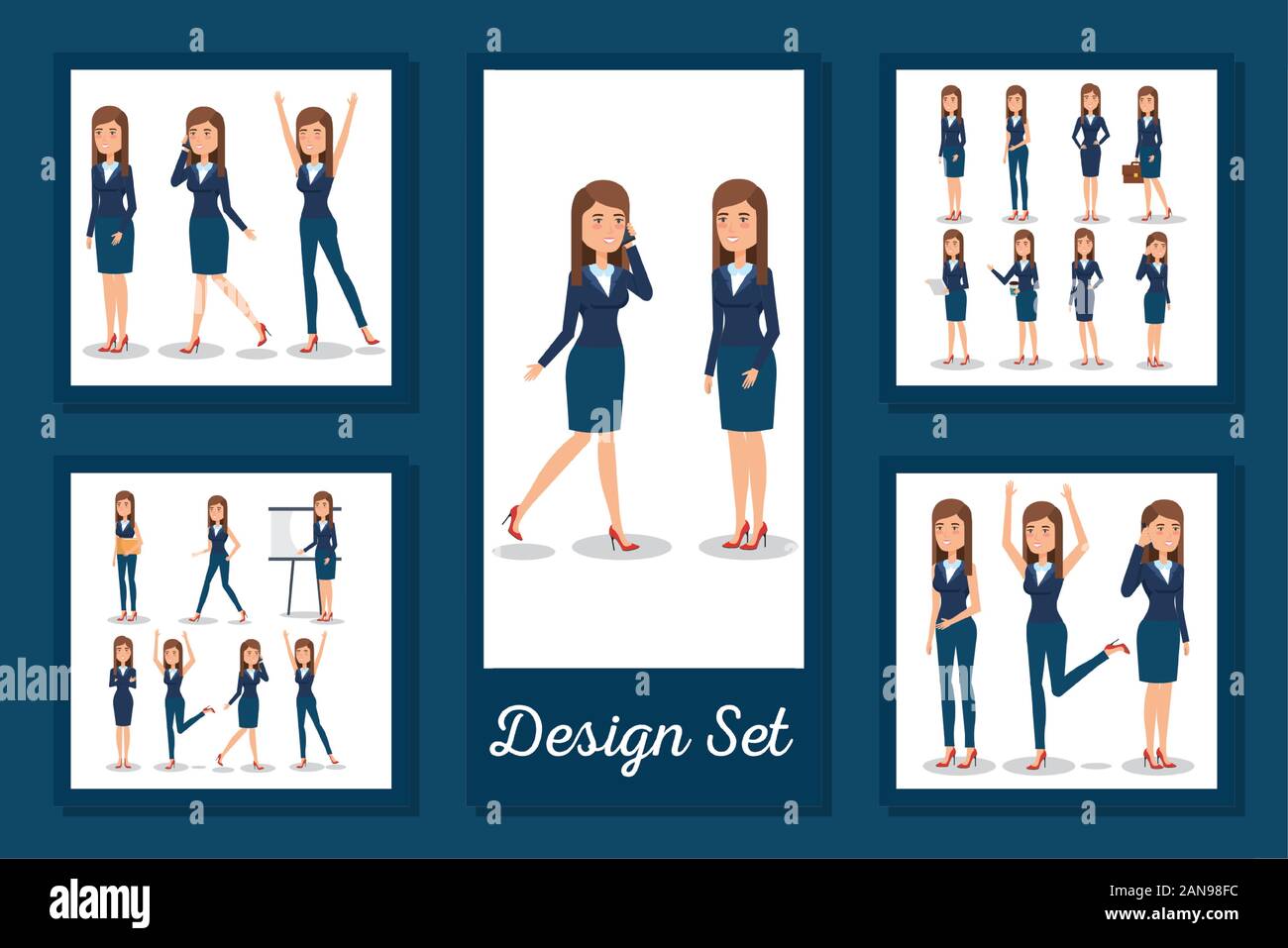 Corporate businesswomen set vector design Stock Vector Image & Art - Alamy