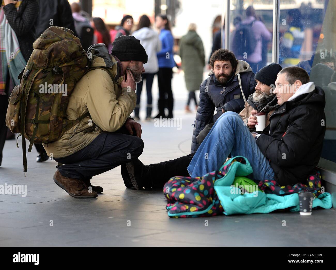 Homeless people on the streets in victoria hires stock photography and