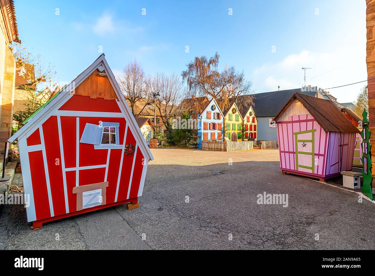 Christmas decoration at Turckheim, Alsace, France Stock Photo
