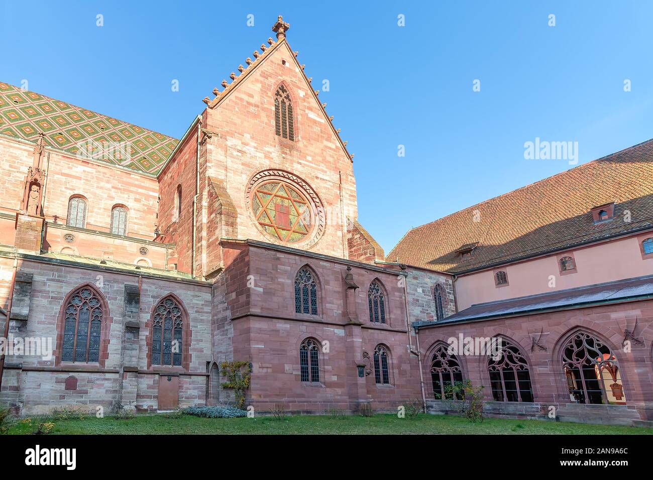 Basler munster cathedral in Basel, Switzerland Stock Photo