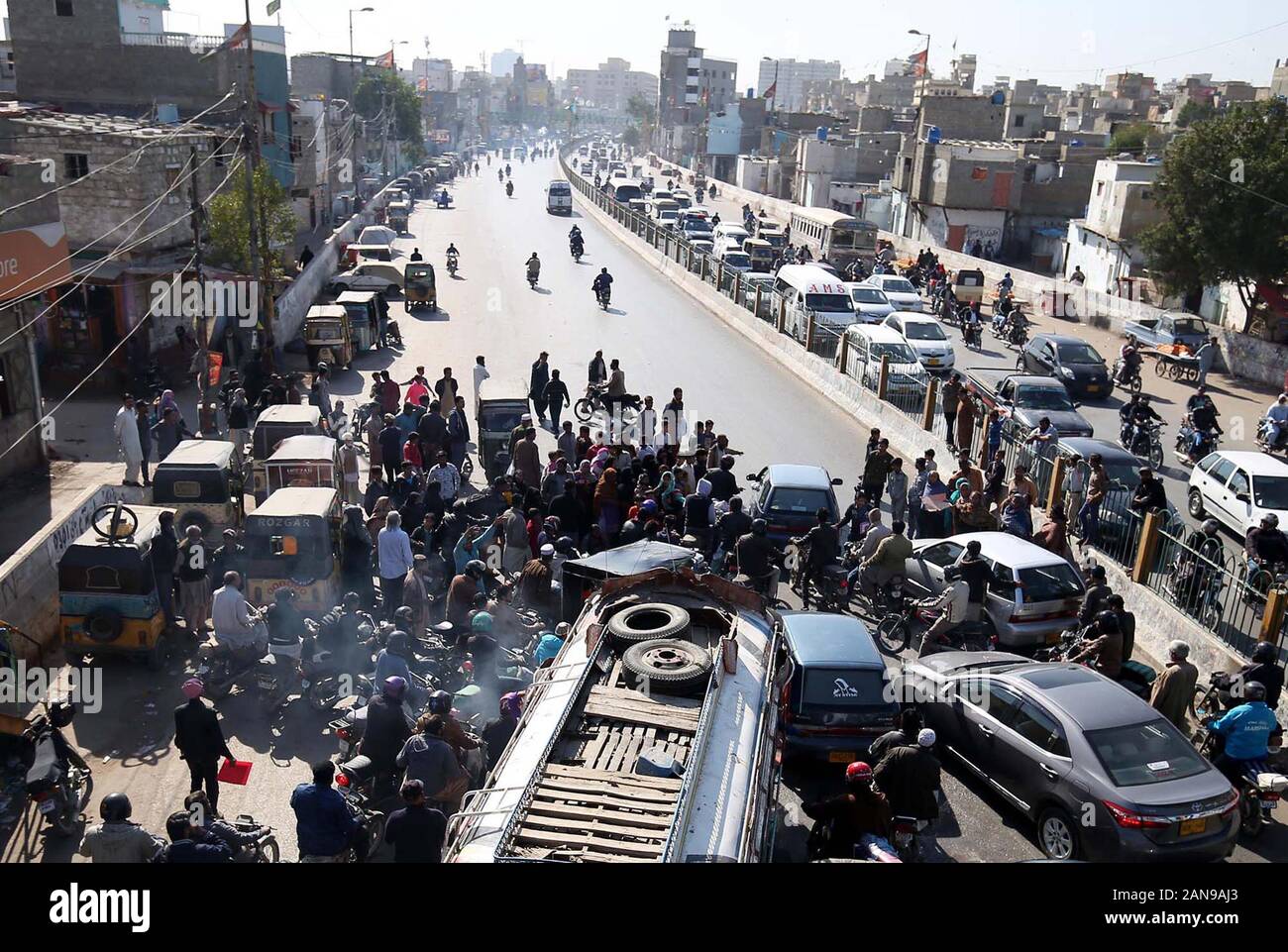 Residents of Lines Area are block Preedy Street as they are holding protest demonstration