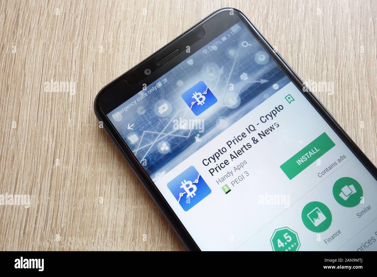 Crypto Price IQ app on Google Play Store website displayed on Huawei Y6  2018 smartphone Stock Photo - Alamy