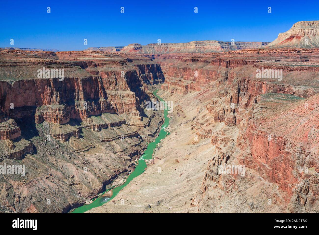 colorado river in the fishtail rapids area of grand canyon national park, arizona Stock Photo