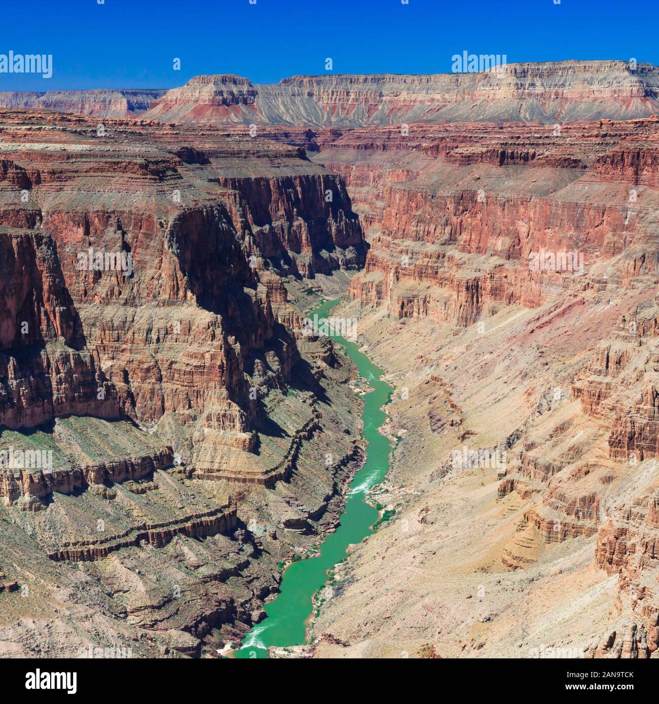 colorado river in the fishtail rapids area of grand canyon national park, arizona Stock Photo