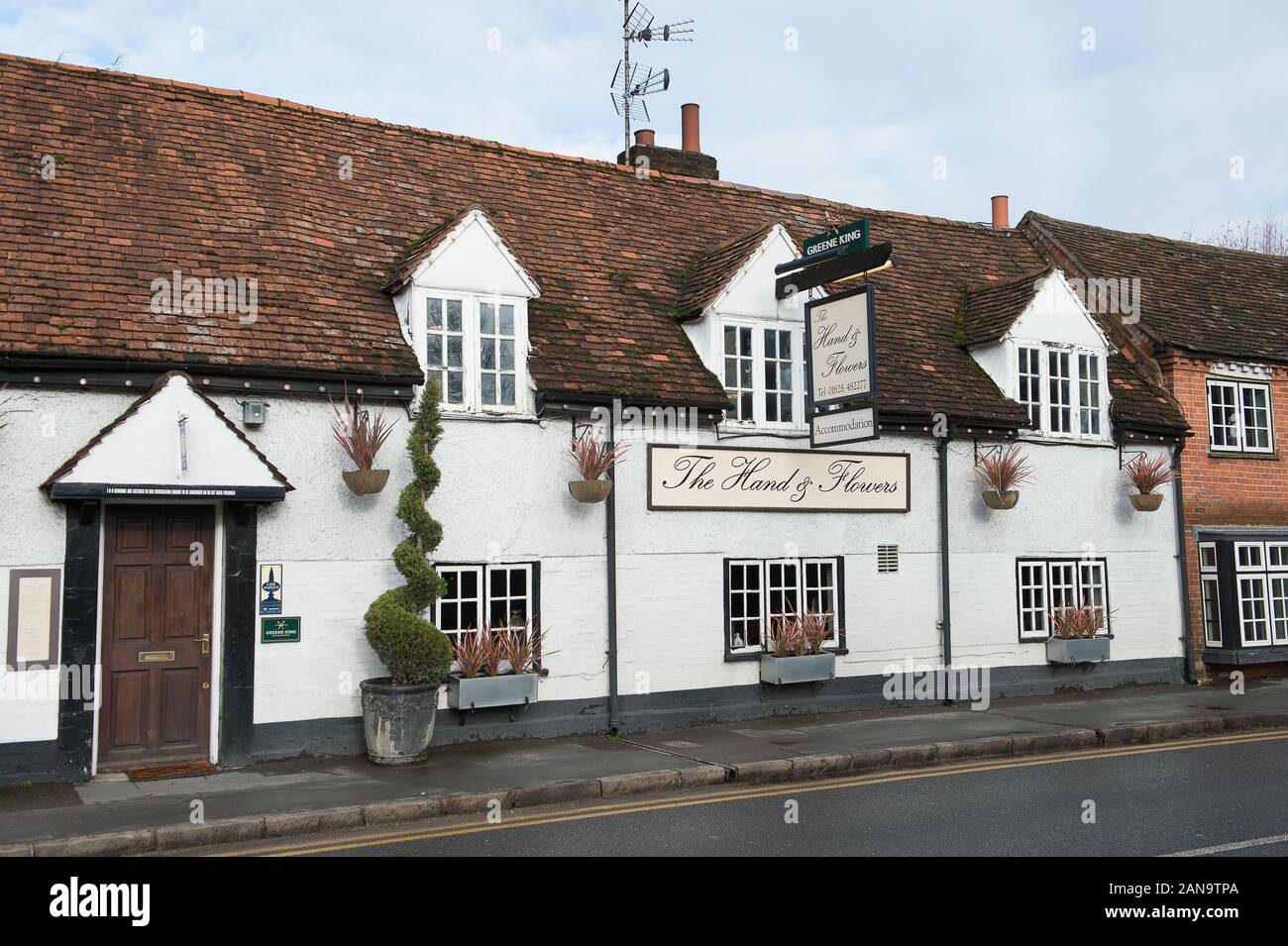 The Hand & Flowers, Marlow, Buckinghamshire, UK. 22nd January, 2018. Tom Kerridge's Marlow Restaurant the Hand and Flowers. Credit: Maureen McLean/Alamy Stock Photo