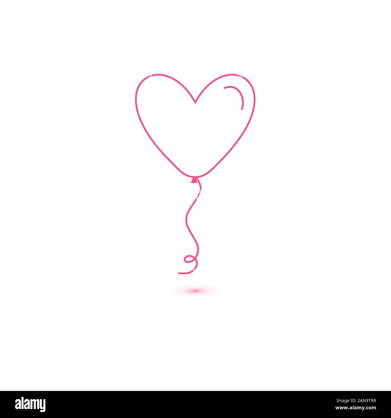 Heart balloon isolated single linear icon for websites and mobile ...