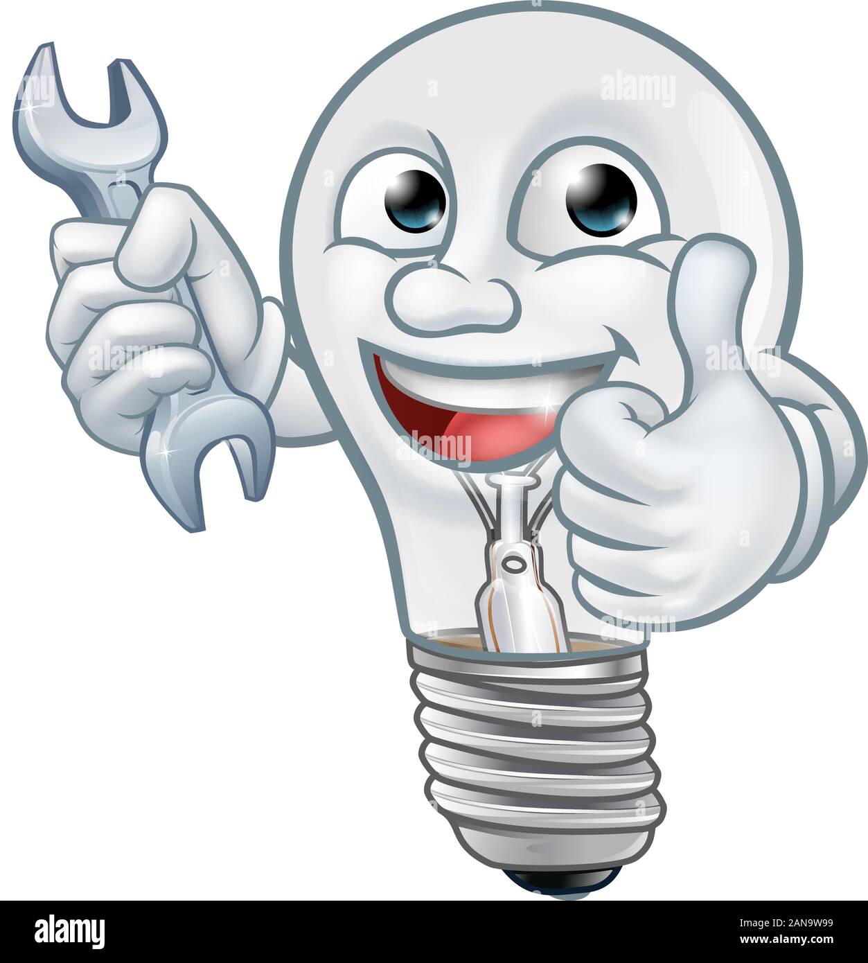 Light Bulb Cartoon Character Lightbulb Mascot Stock Vector Image & Art