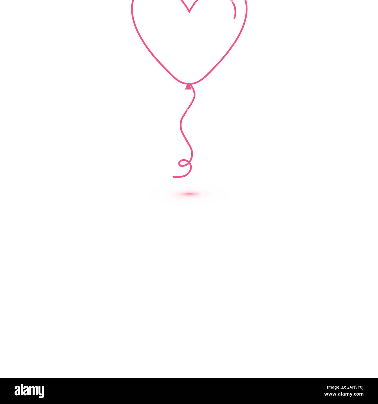 Heart balloon isolated single linear icon for websites and mobile ...