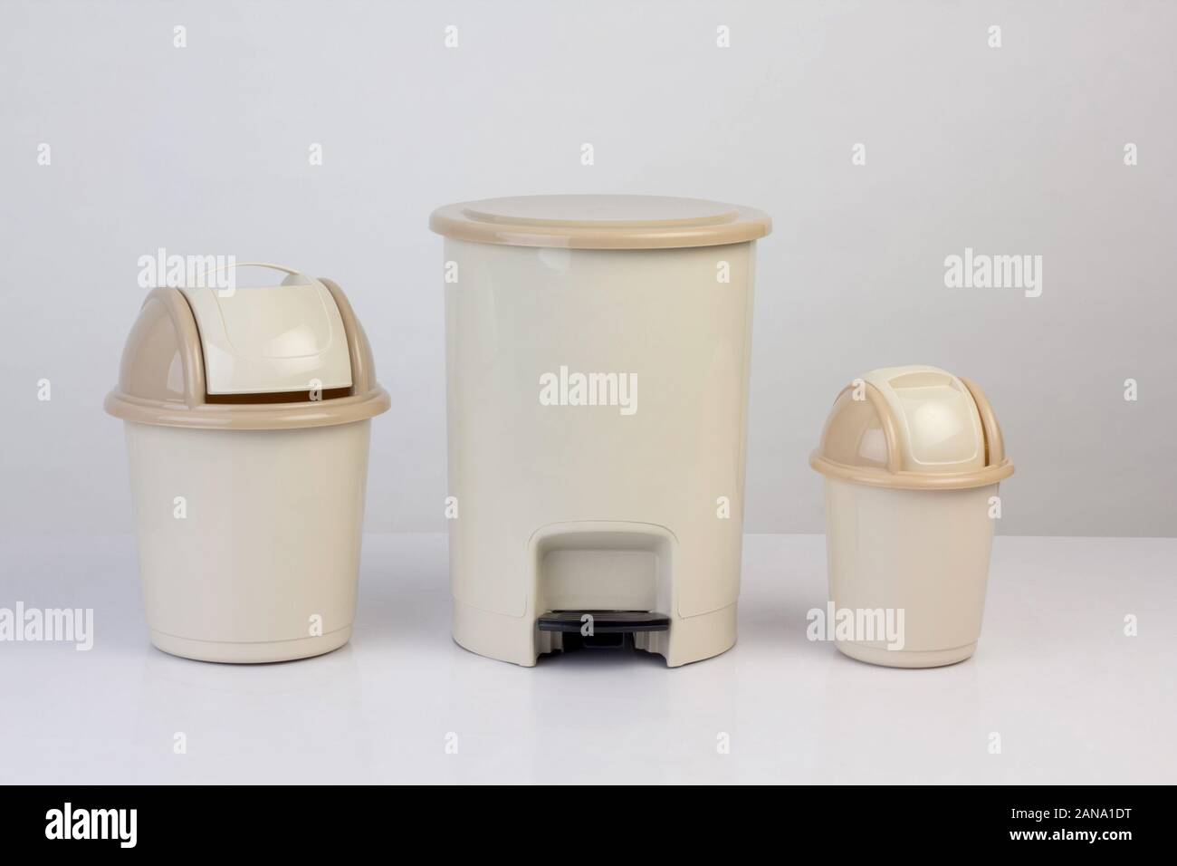3 size of trash bins isolated on white background Stock Photo Alamy