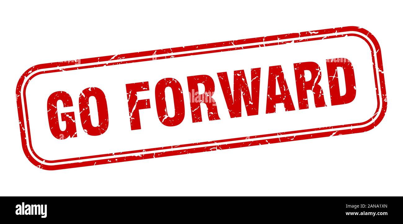 go forward stamp. go forward square grunge red sign Stock Vector Image
