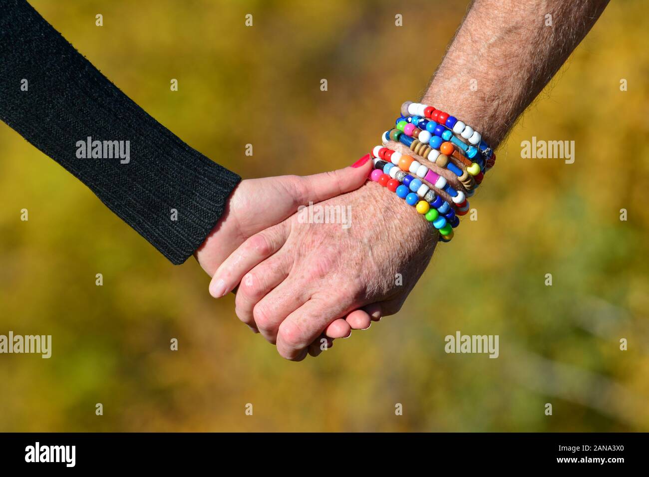 Hand with shop friendship band