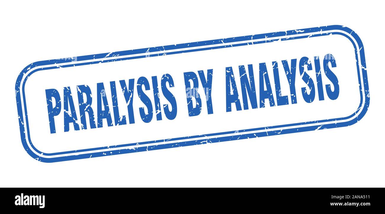 paralysis by analysis stamp. paralysis by analysis square grunge blue ...