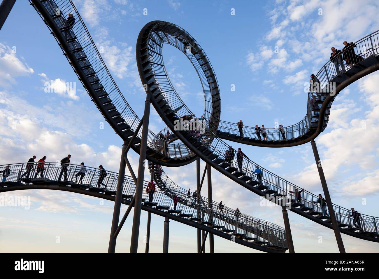 Tiger and Turtle – Magic Mountain, an art installation and landmark in Angerpark, Duisburg, Germany Stock Photo