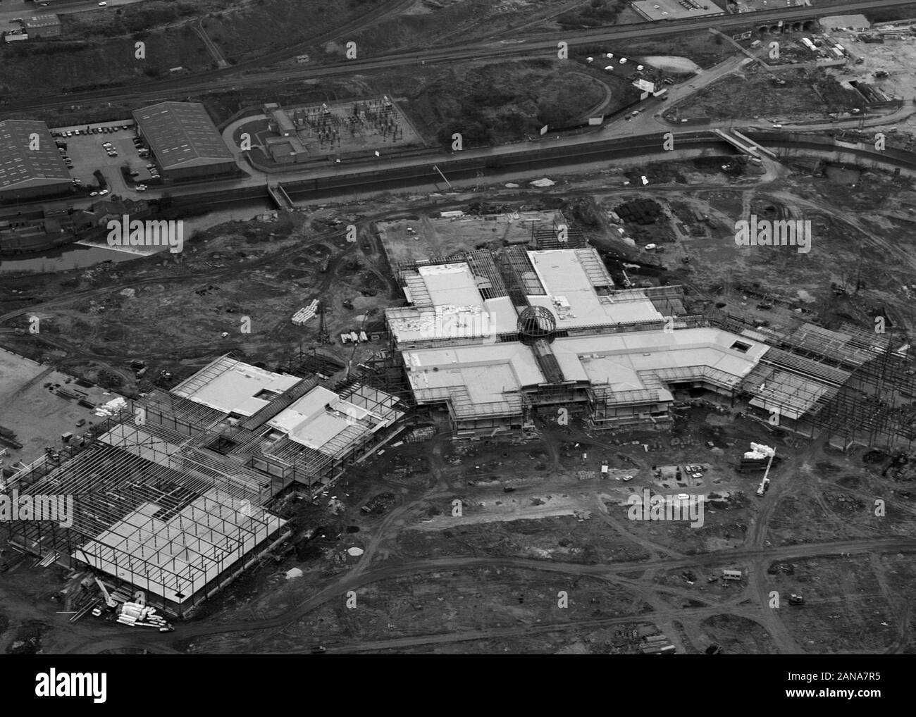 Meadowhall Shopping Centre Sheffield, under construction in 1988, shot