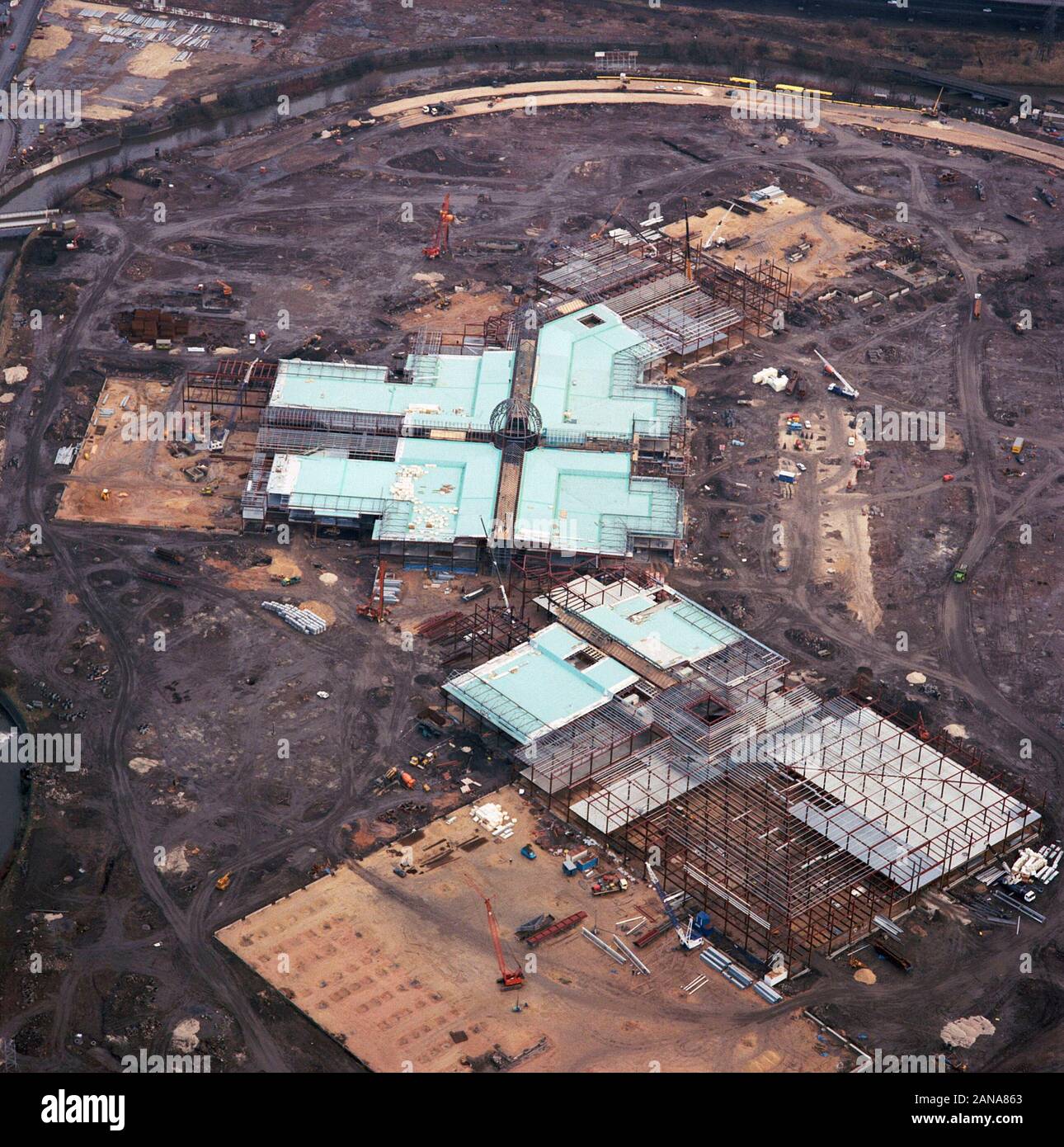 Meadowhall Shopping Centre Sheffield, under construction in 1988, shot