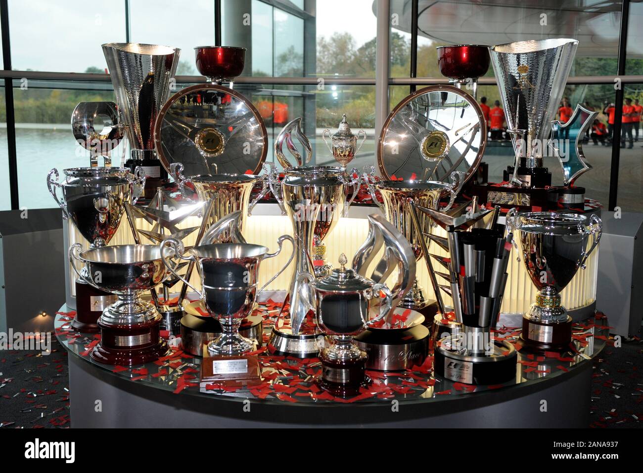 Trophies on display won by during his championship winning season by