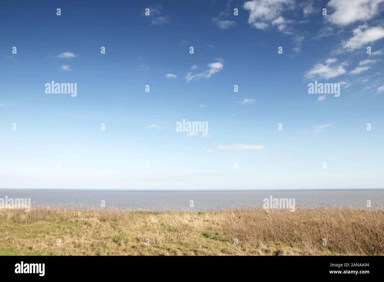 looking out to sea from Walton-on-the-Naze in Essex Stock Photo