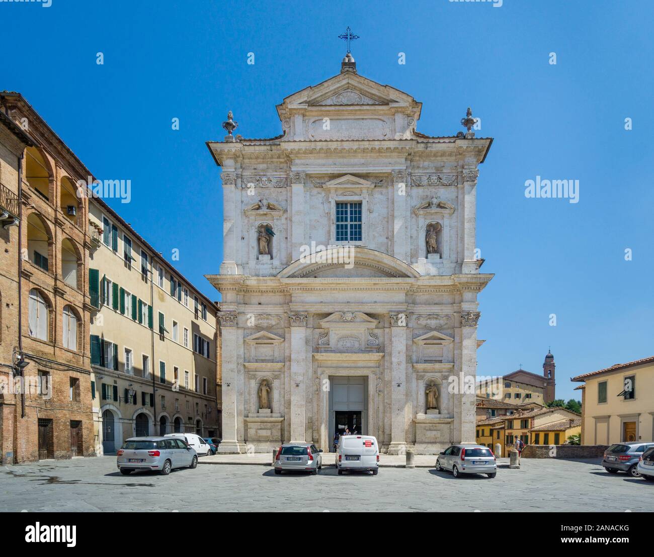 late-Renaissance-Baroque style Santa Maria in Provenzano collegiate church, Siena, Tuscany, Italy Stock Photo