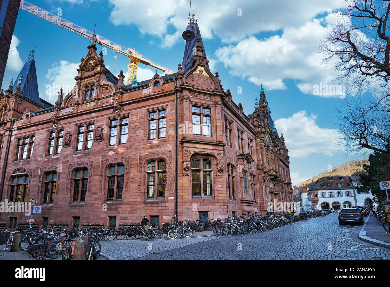 Heidelberg, Germany - January 2020: Building exterior of historical Heidelberg University Library Stock Photo