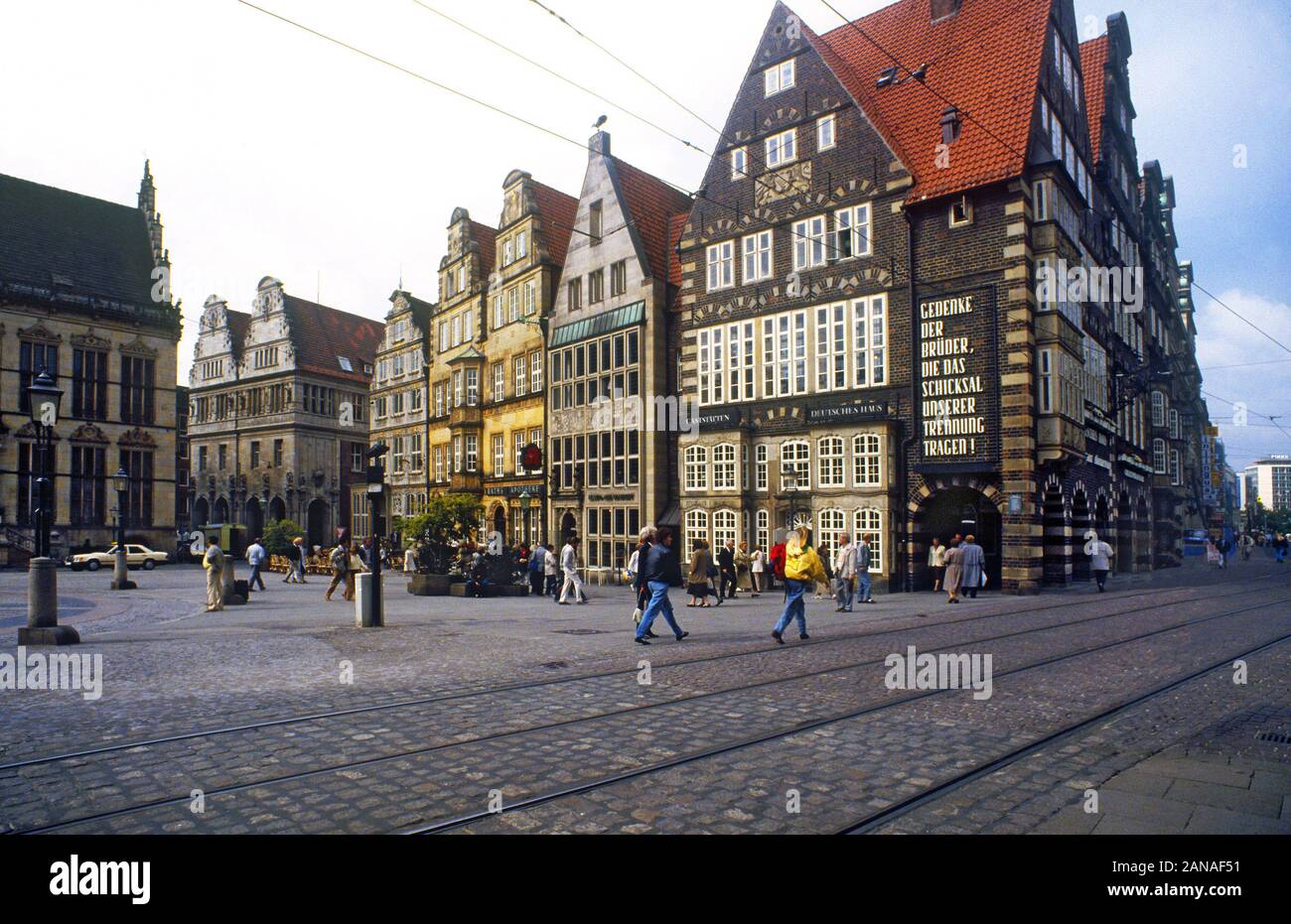 Bremen: the market square.(year 1989) Stock Photo