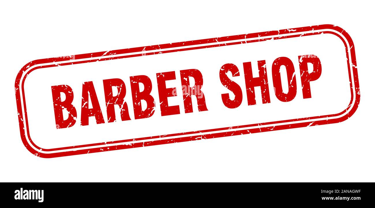 barber shop stamp. barber shop square grunge red sign Stock Vector ...