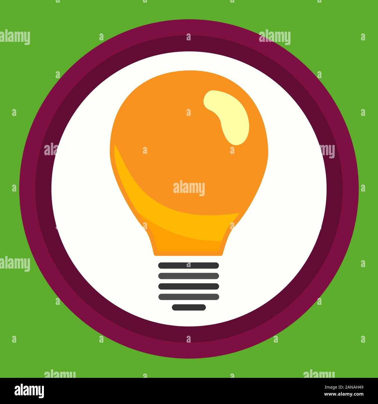 Icon in a simple style isolated light bulb.  Stock Vector