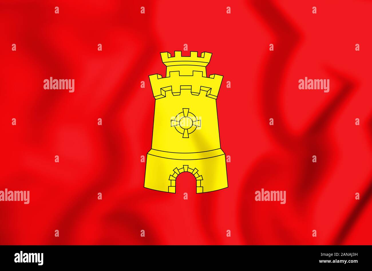 3D Flag of Middelburg (Zeeland), Netherlands. 3D Illustration Stock