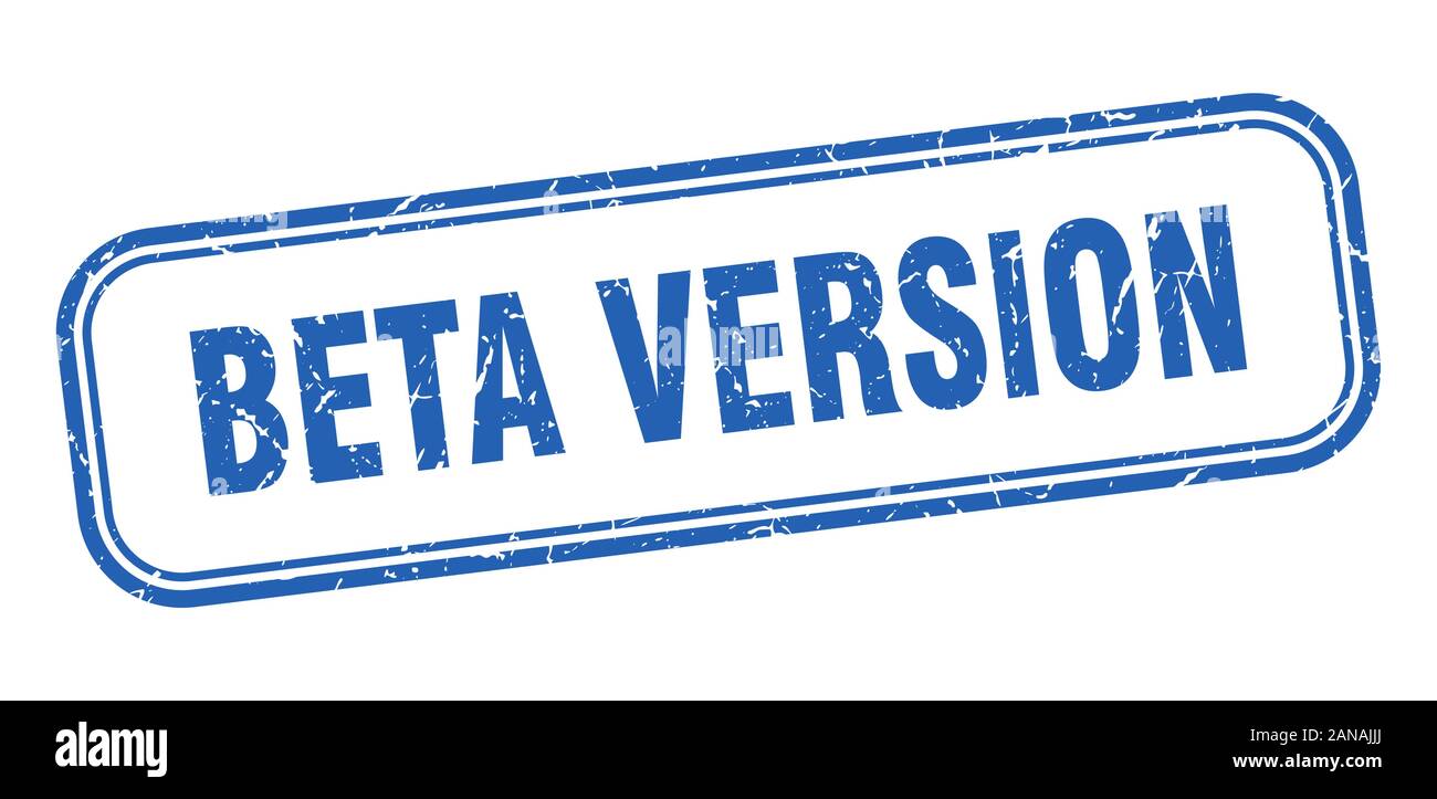 beta version stamp. beta version square grunge blue sign Stock Vector