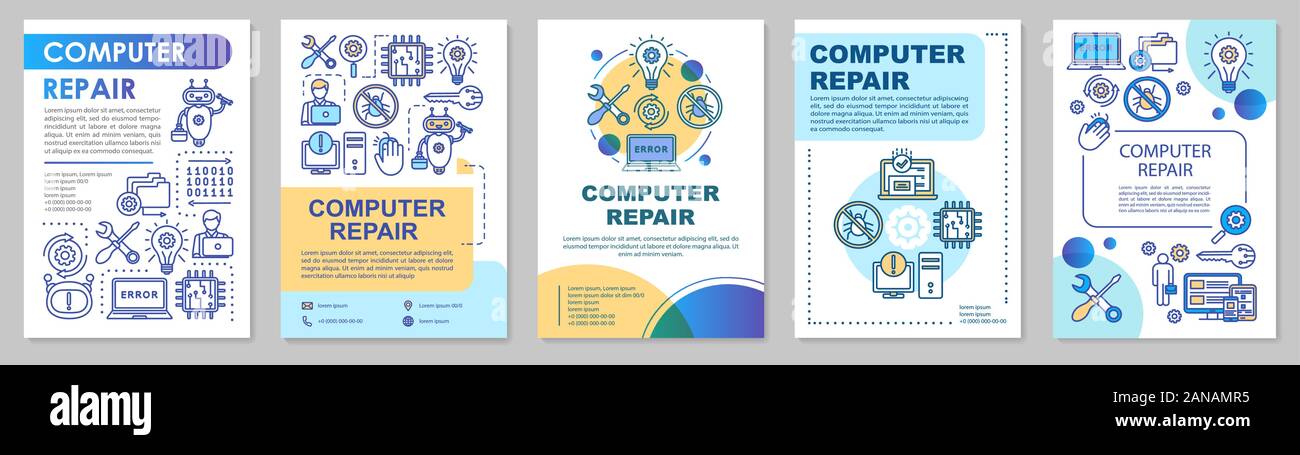 Computer Repair Ad Template from c8.alamy.com