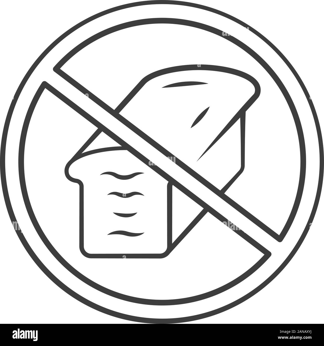 Low carb diet linear icon. Carbohydrate, gluten free product. Thin line