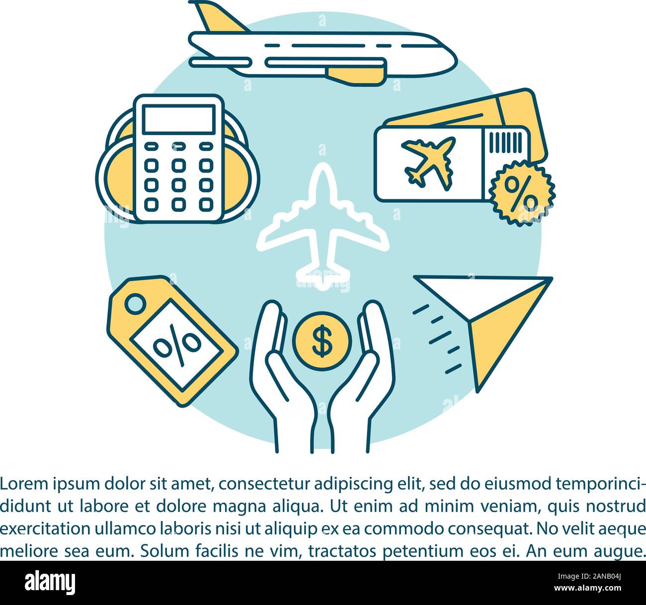 Cheap flight article page vector template. Airline last minute tickets