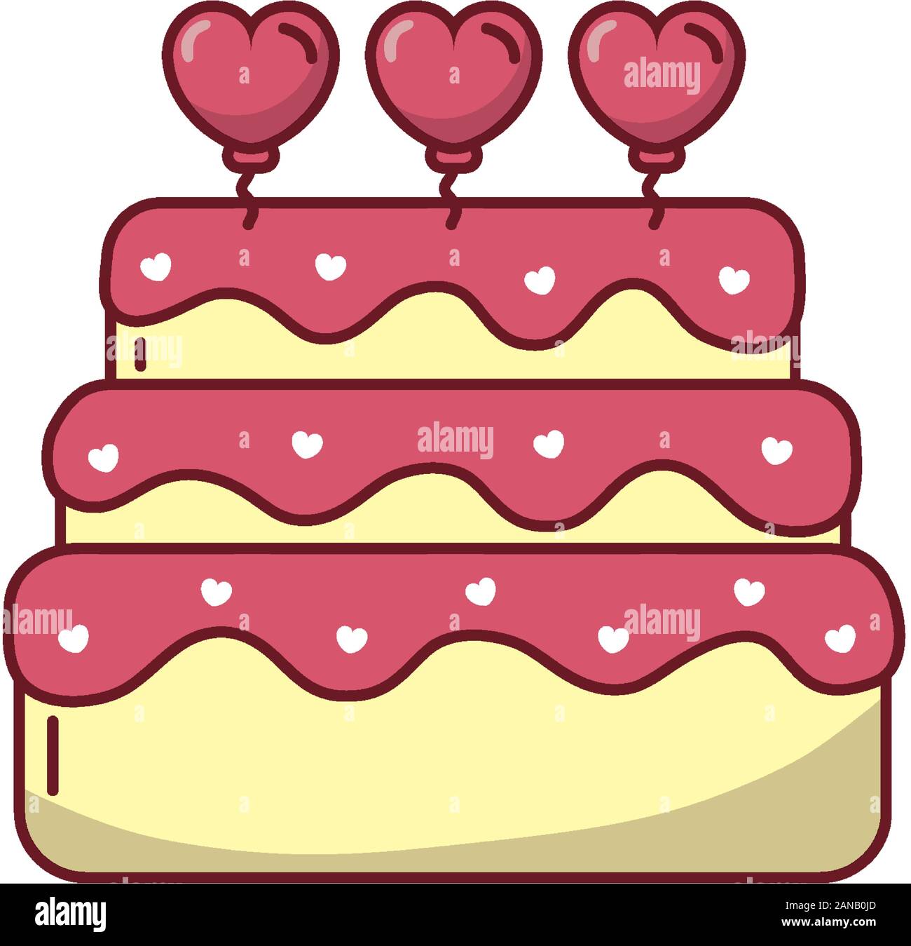 happy valentines day sweet cake with heart Stock Vector Image & Art - Alamy