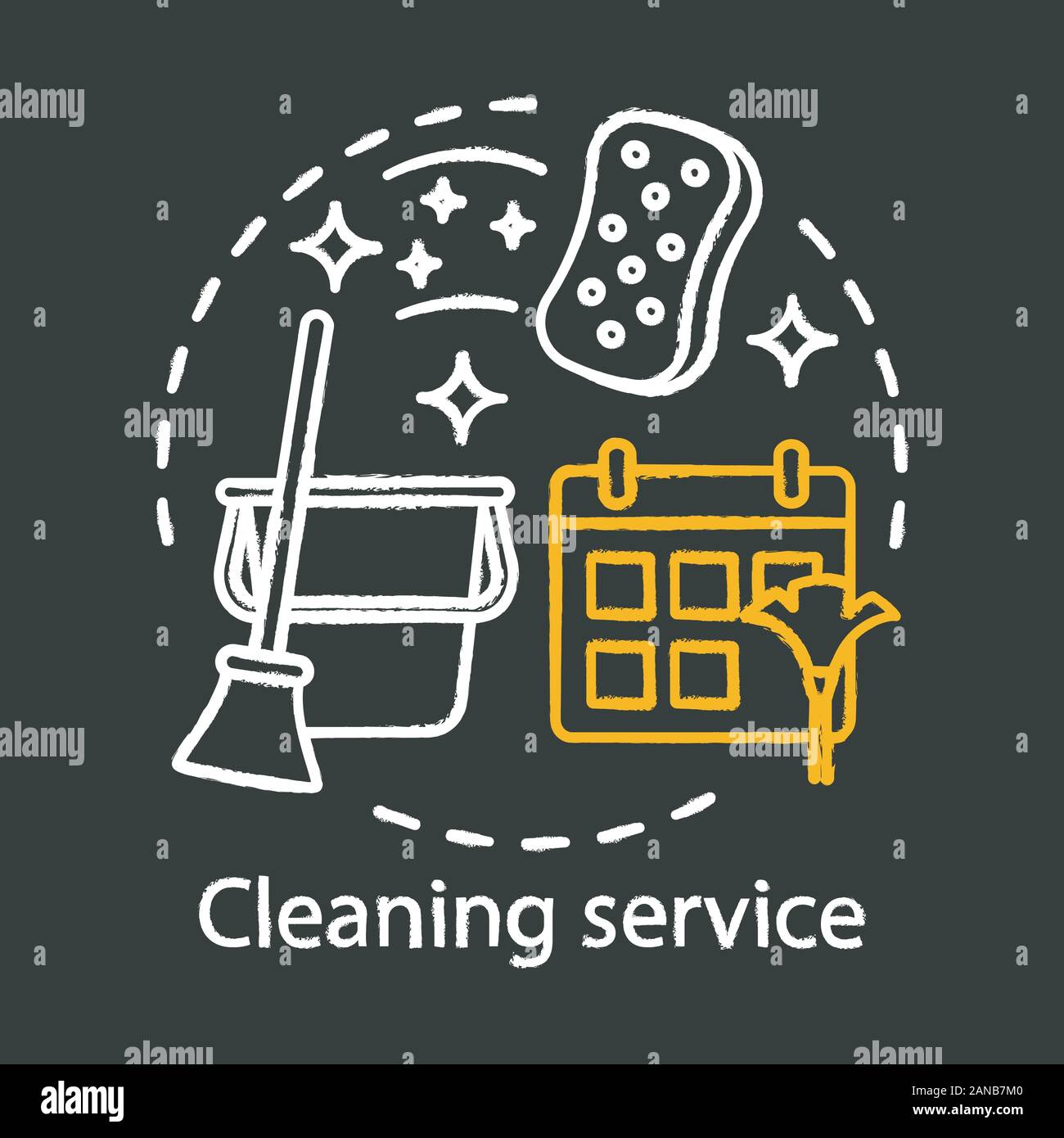 Cleaning service chalk concept icon. Home service idea. Apartment