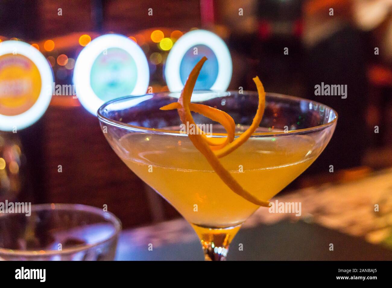 Dry martini cocktail, Emporium bar, Masonic Hotel, Napier, Hawke's Bay