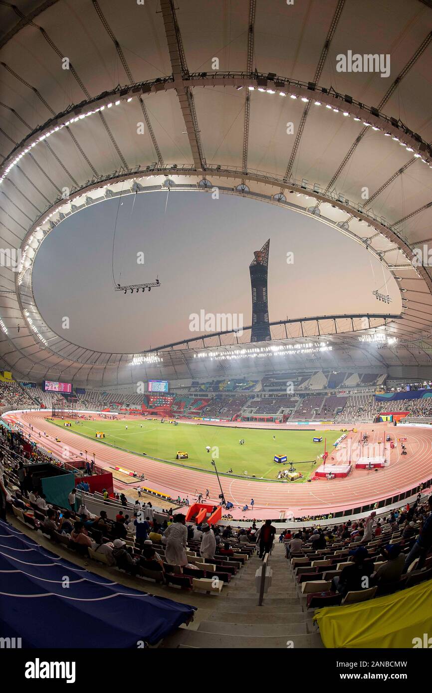 Feature, stadium overview, decathlon of the men, on 03.10.2019 World Athletics Championships 2019 in Doha/Qatar, from 27.09. - 10.10.2019. Â | usage worldwide Stock Photo
