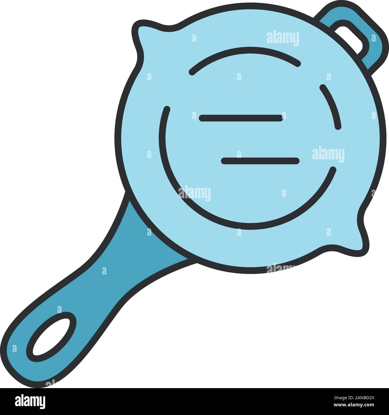 Frying pan color icon. Virtual video game stainless steel kitchenware. Food preparation, cooking