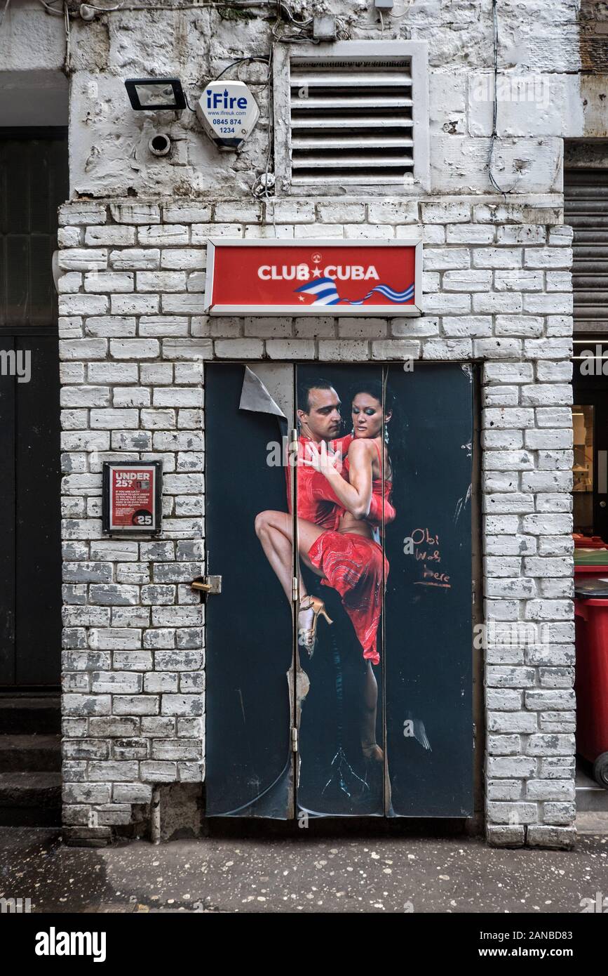 Entrance to Club Cuba nightclub in Edinburgh's West End. Stock Photo