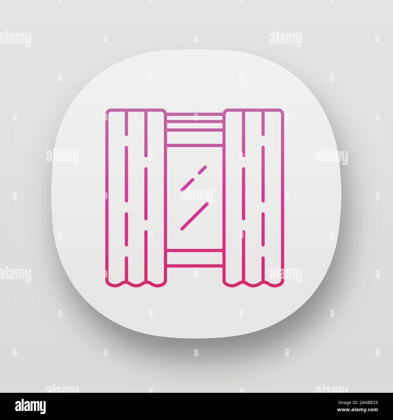 Window panel pair app icon. Home decorating drapery fabric. Blackout ...