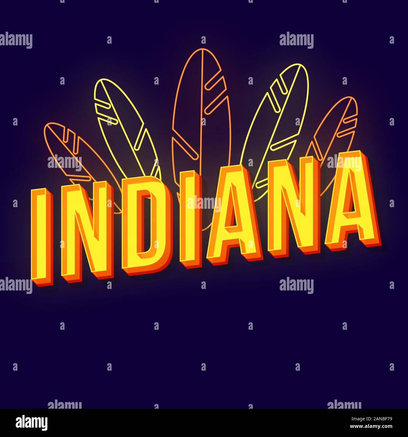 Indiana Vintage 3d Vector Lettering Retro Bold Font Typeface