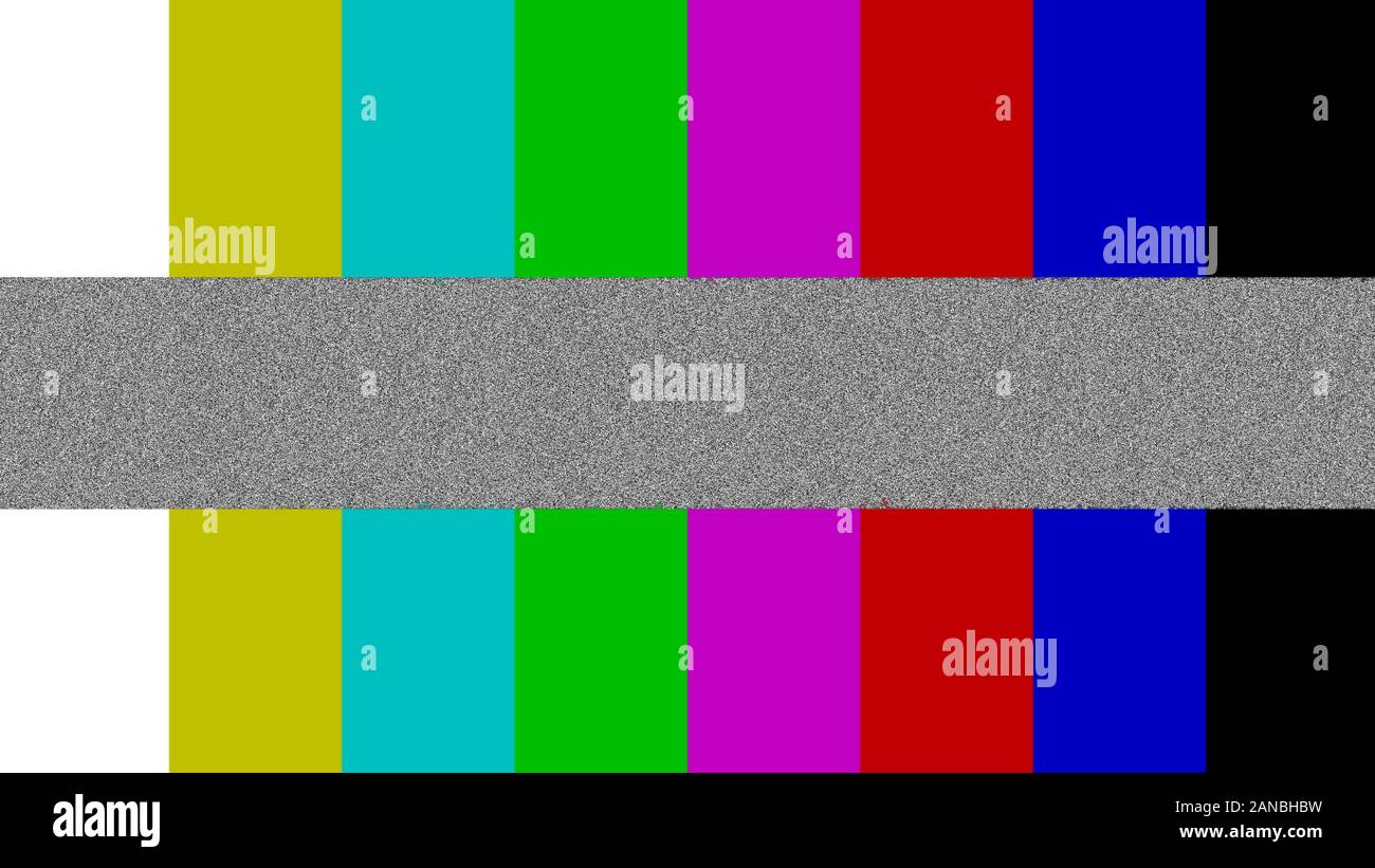 title space, white space, copy space to write on TV TEST PATTERN vertical lines, static television Stock Photo