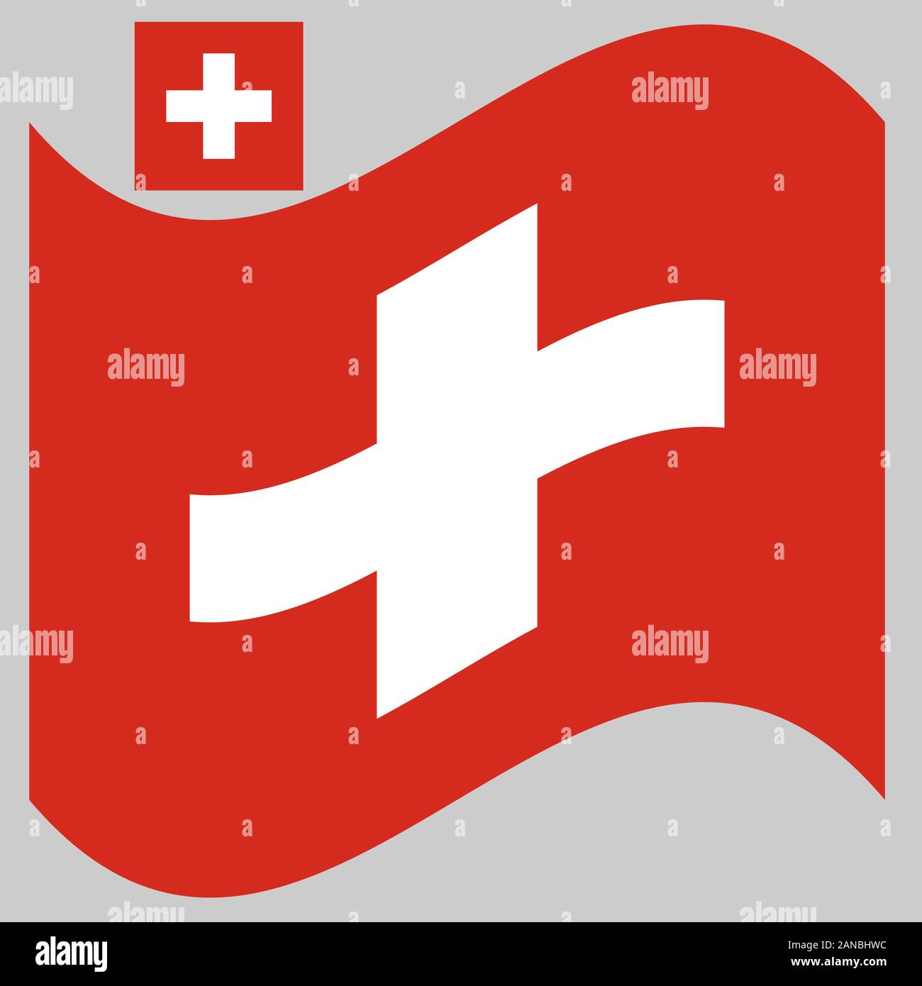 Wave Flag of Switzerland Vector illustration Eps 10 Stock Vector